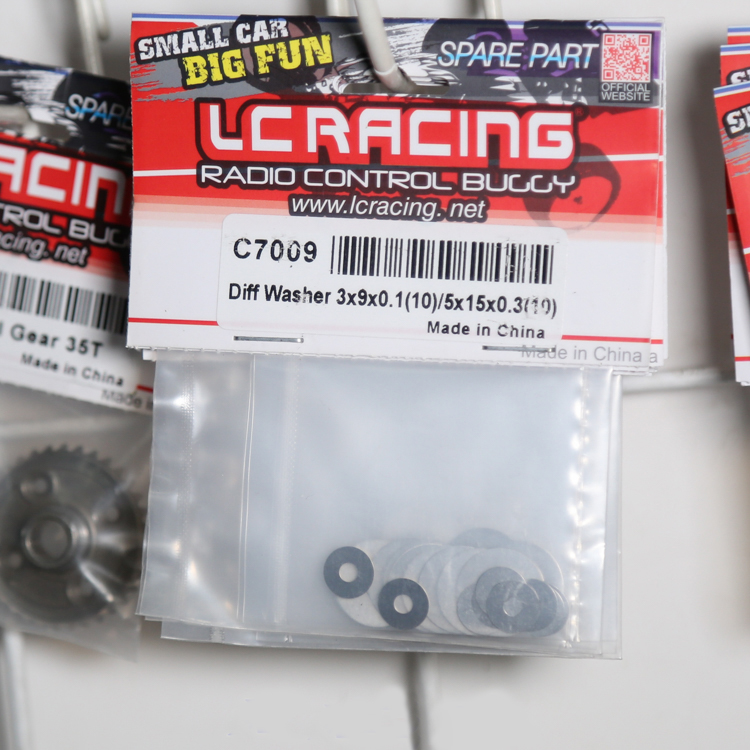 LC RACING PTG-2 差速器垫片3x9x0.1(10) / 5x15x0.3(10):C7009