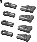 H9802 后上摆臂座 前 H98229 10遥控电动平跑车配件 HN鸿诺