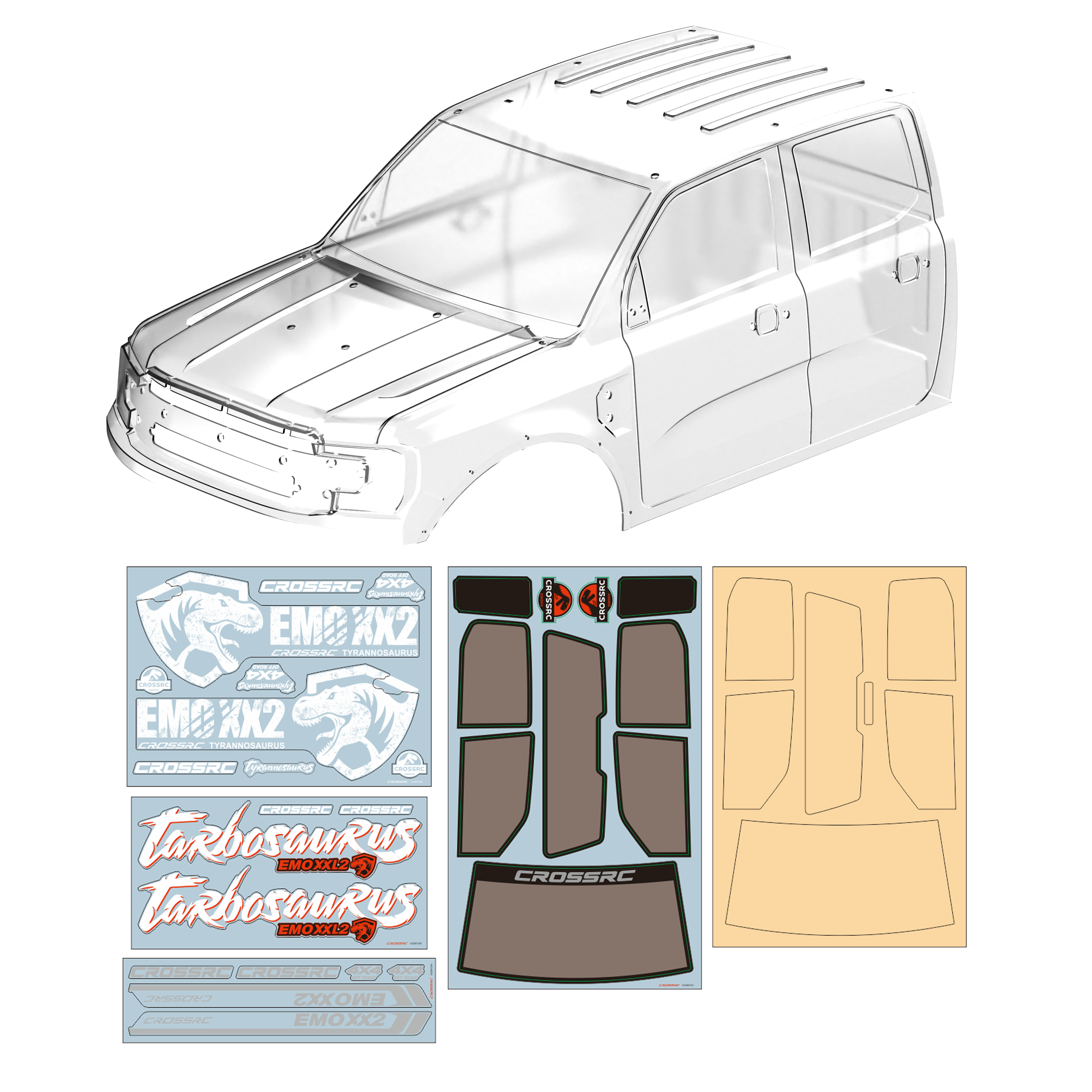 CROSSRC 暴龙 特暴龙车壳前壳透明带贴纸247601 97401640