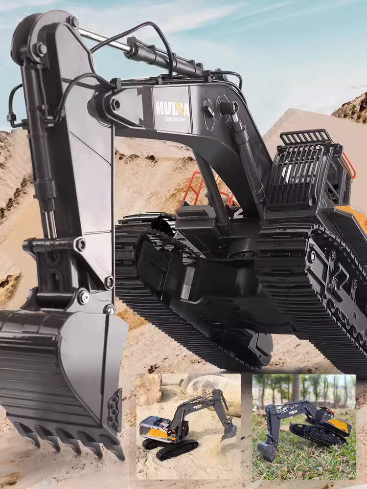 汇纳592遥控合金挖掘机超大号工程车模型可充电仿真儿童男孩玩具