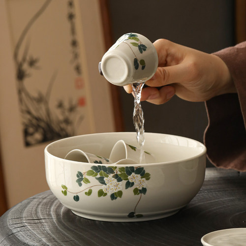 茶洗陶瓷水洗杯洗茶碗茶杯洗水盂