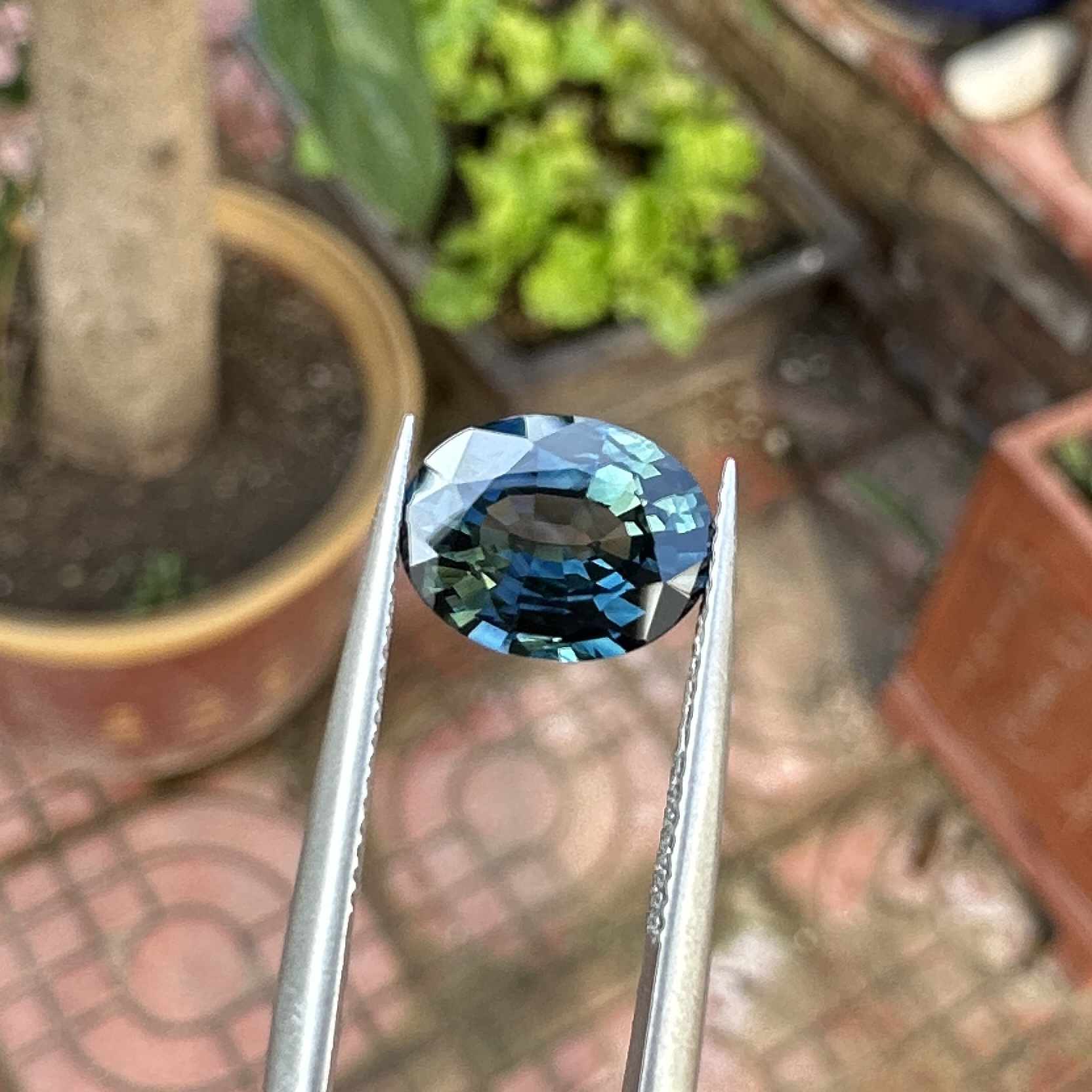 天然蓝宝石裸石优质水鸭绿彩色宝石蓝绿色戒面定制戒指吊坠