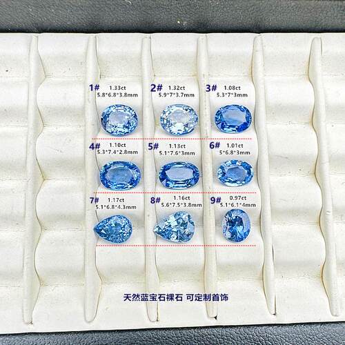斯里兰卡天然蓝宝石裸石彩色宝石矢车菊蓝戒面