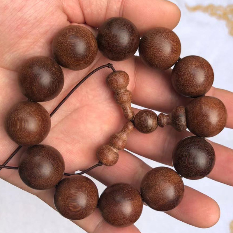 正宗拆房老料蚬木佛珠手串手链正圆原木铁力木铁梨木冷门收藏包邮