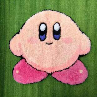 【现货】星之卡比tufting手工地毯定制卡通动漫坐垫20/40/50cm