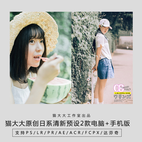 猫大大原创调色后期日系清新手机修图滤镜luts视频PS/pr/ LR预设