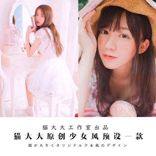Lightroom预设调色复古甜美唯美清新少女风写真滤镜PSD LR预设