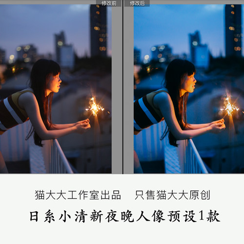 原创Lightroom调色摄影后期日系夜景人像胶片写真滤镜PS LR预设