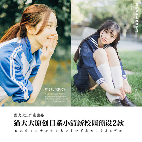 原创Lightroom预设调色日系校园小清新人像写真胶片滤镜PS LR预设