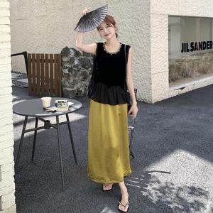 数据好  现货 拼接背心上衣半身裙套装131-7313P165K238图片
