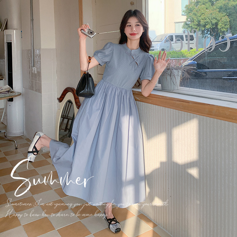 【数据好】现货！两色盘扣连衣裙131-5937P125K178,女装连衣裙,浙宝131