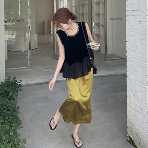 数据好 现货 拼接背心上衣半身裙套装131-7313P165K238,女装运动套装,浙宝131