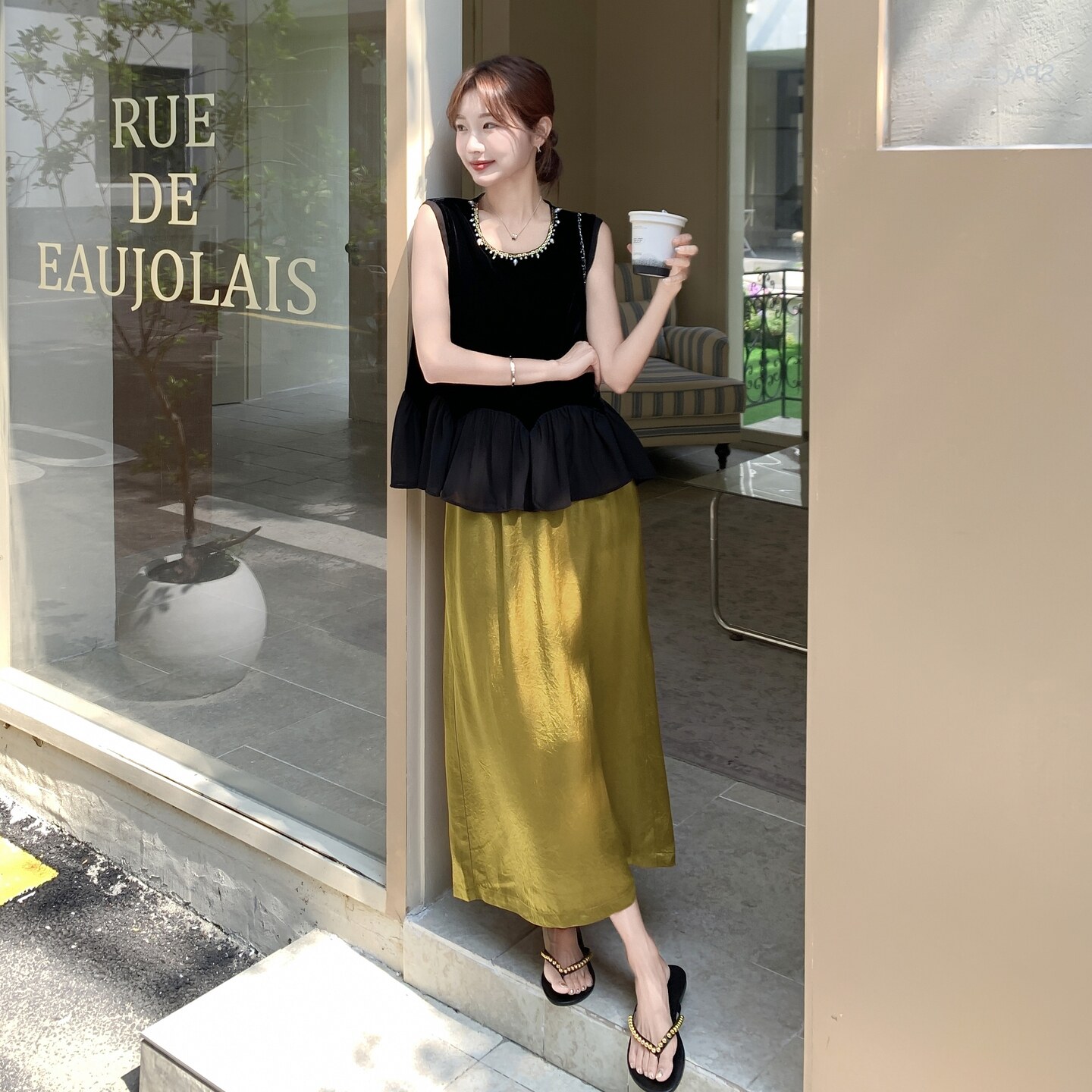 数据好现货拼接背心上衣半身裙套装131-7313P165K238,女装运动套装,浙宝131