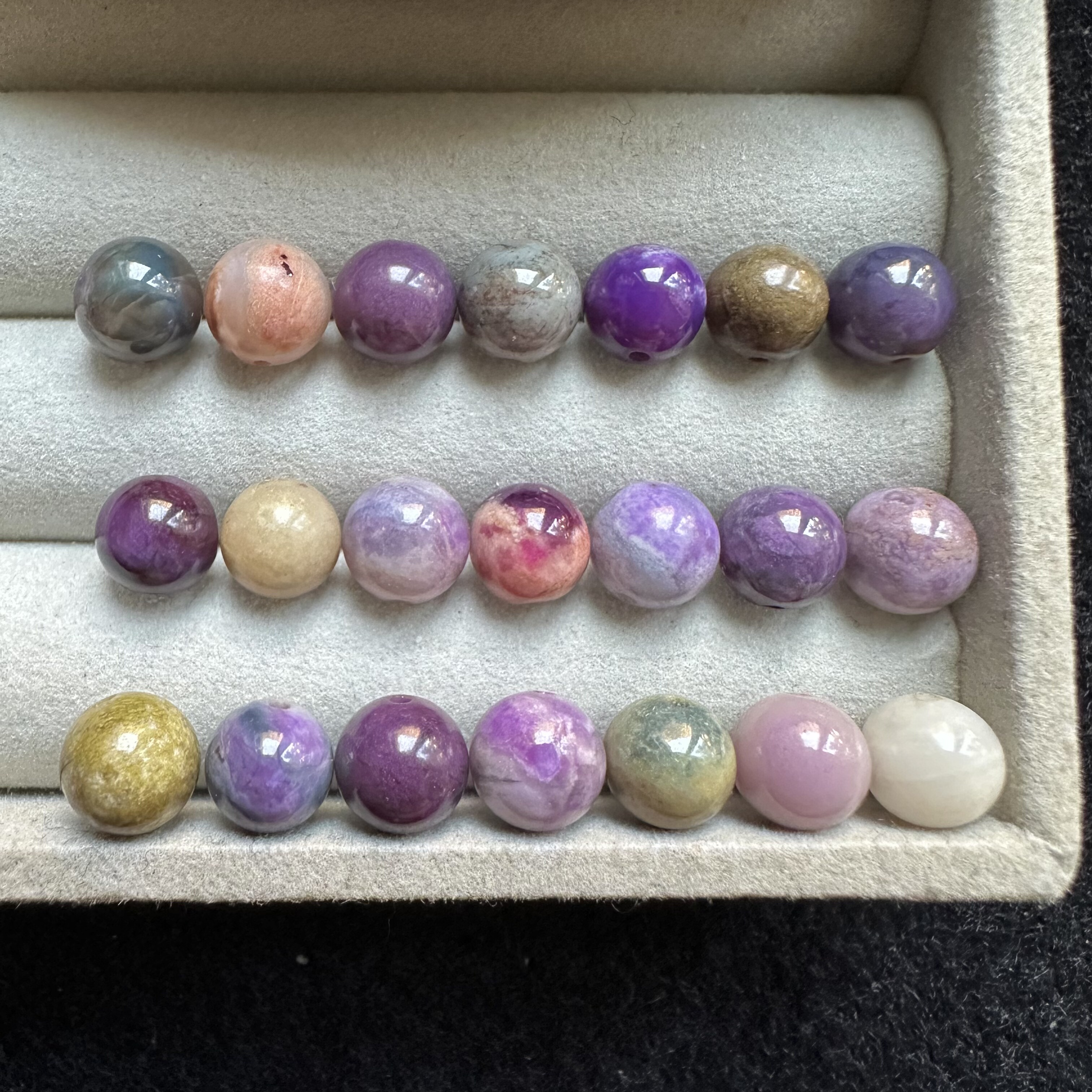 醒走 7-7.5mm天然舒俱来玉化果冻紫粉黄绿幻彩冰透糖果奶昔圆珠子