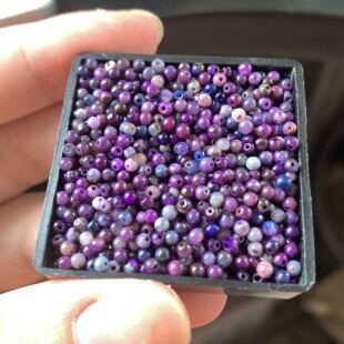醒走 颗天然舒俱来老料皇家紫红粉蓝冰透小米珠子2.5mm散珠 10元