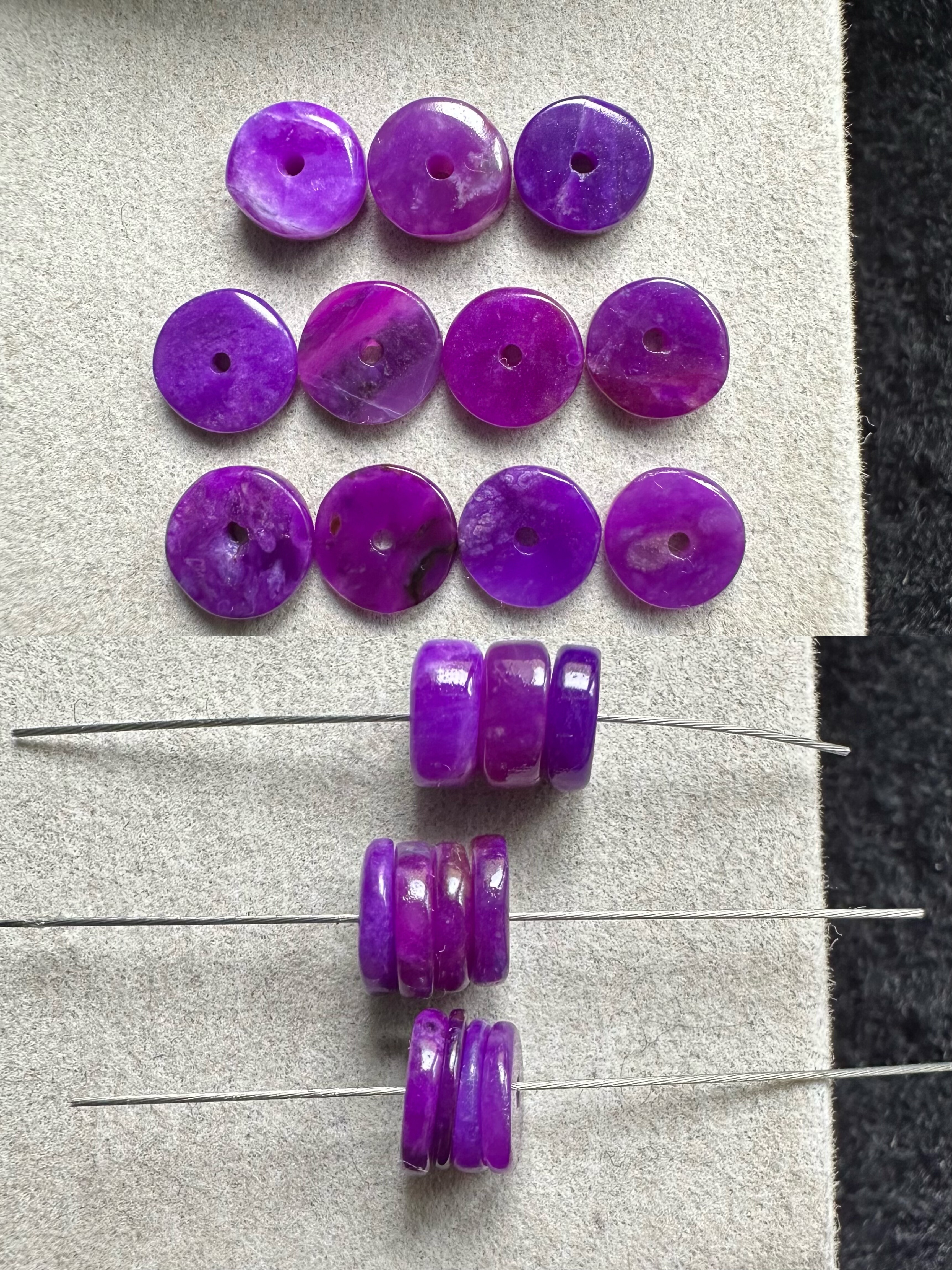 醒走6-6.5mm天然舒俱来老料果冻凝胶紫皇家紫色直切药片盘珠隔片