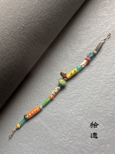 拾遗海上丝绸之路汉代合浦老琉璃尼泊尔清代老铃铛古珠手链老珠子