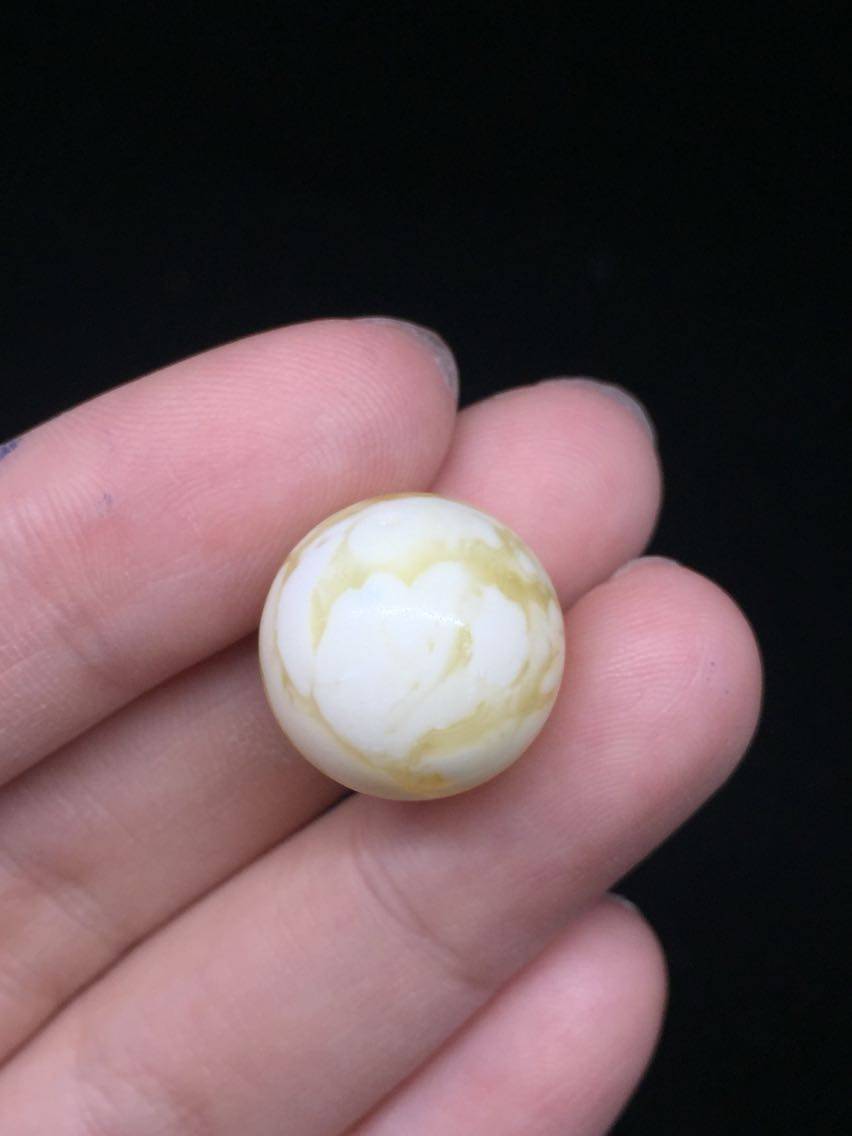 醒走 16mm天然俄料原矿白蜜蜡单珠骨瓷白花蜜蜡千层雪大珠子多宝