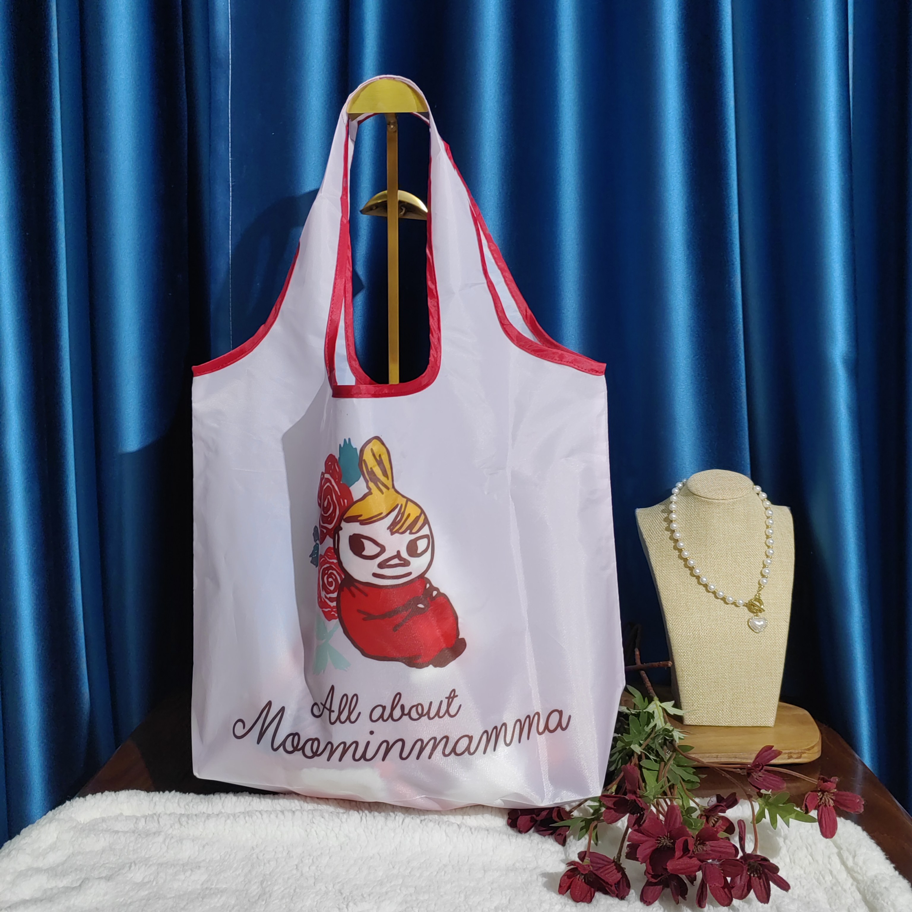 姆明折叠购物袋女生卡通印花防水环保袋便携收纳手提袋出游收纳包,收纳整理,购物袋/环保袋/帆布袋,淘宝优惠券,粉丝福利购,淘宝优惠卷