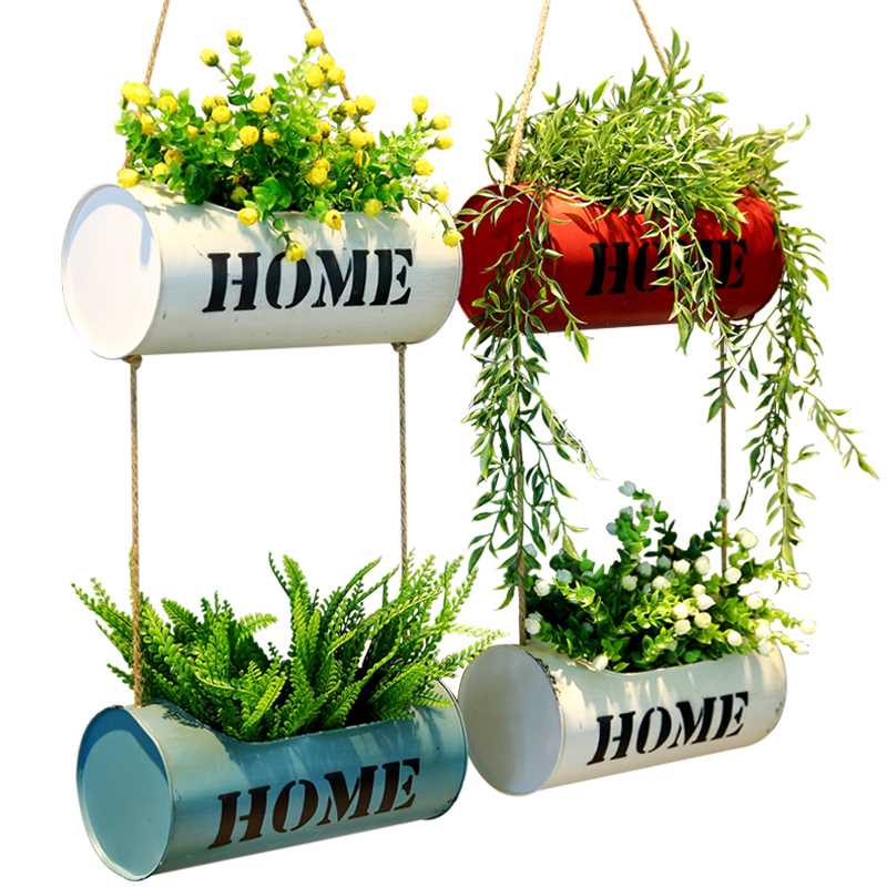 创意复古铁艺壁挂花桶仿真花客厅奶茶店铺绿植墙面装饰挂件插花盆在类目 家居饰品, 壁饰中 - 来自Buy2taobao.com提供专业的淘宝代购服务