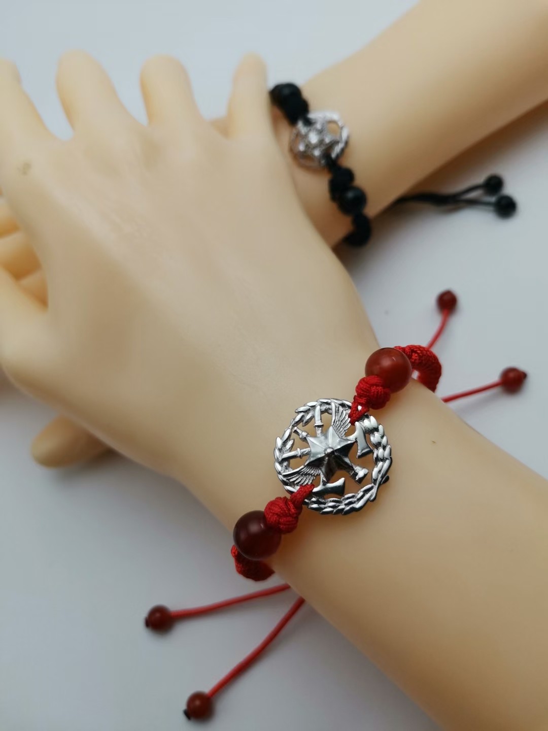 消防手链军恋领花红编织绳军人送女友可自编手饰火焰蓝兵哥哥礼物