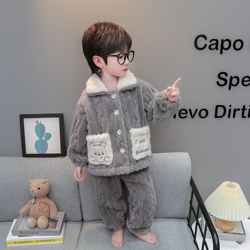2024年冬季男童睡衣家居服套装