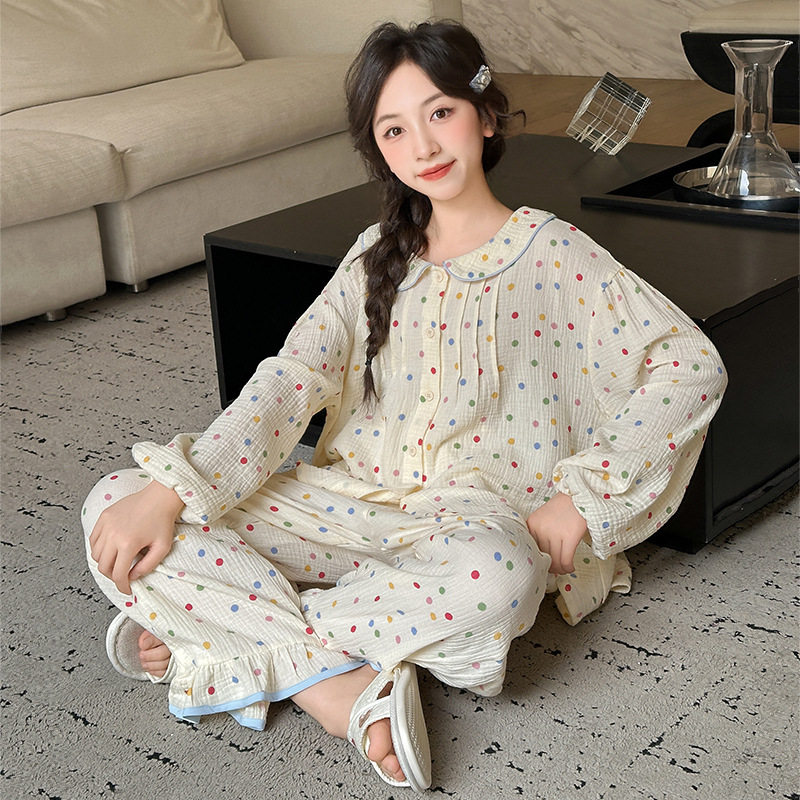 新款女童睡衣2025儿童初中生家居服女大童春秋纯棉高颜值公主套装