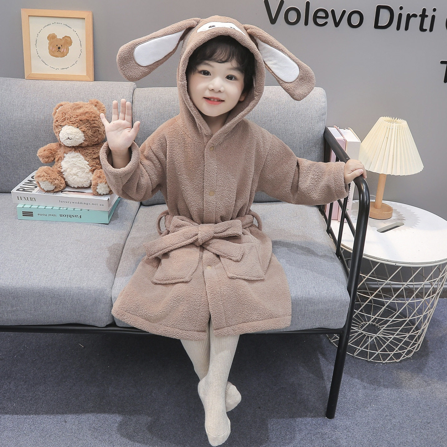 新款儿童睡袍秋冬珊瑚绒加厚男童