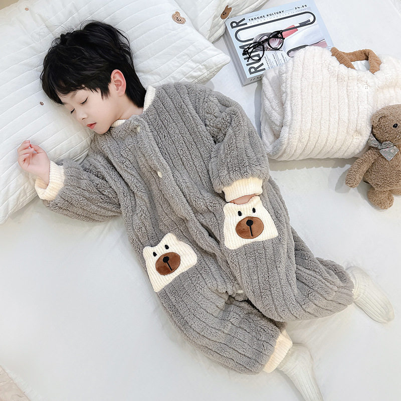 2024年冬季男童法兰家居服套装