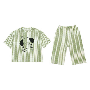 男童睡衣夏季薄款儿童莫代尔短袖套装男孩宝宝卡通分体空调家居服