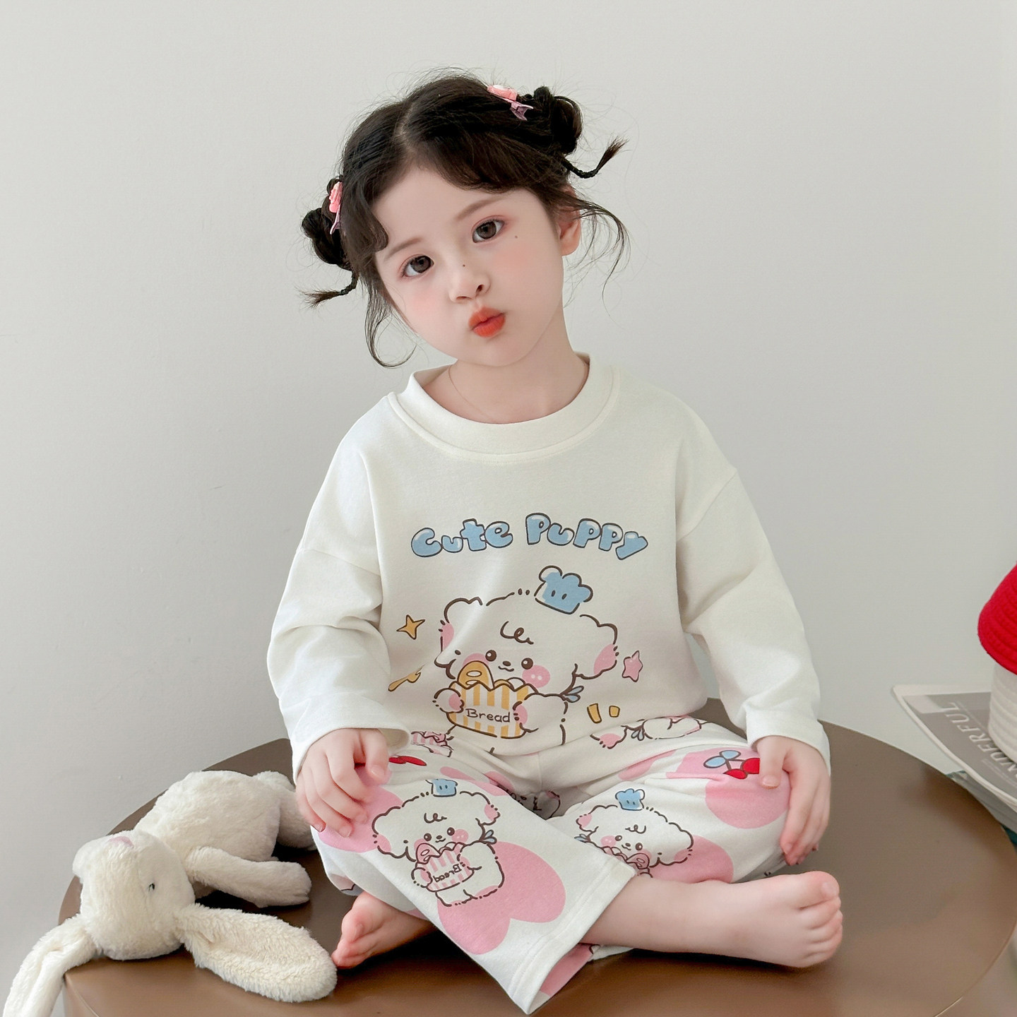 女童睡衣春秋季纯棉儿童家居服2026新款女孩宝宝全棉长袖秋衣