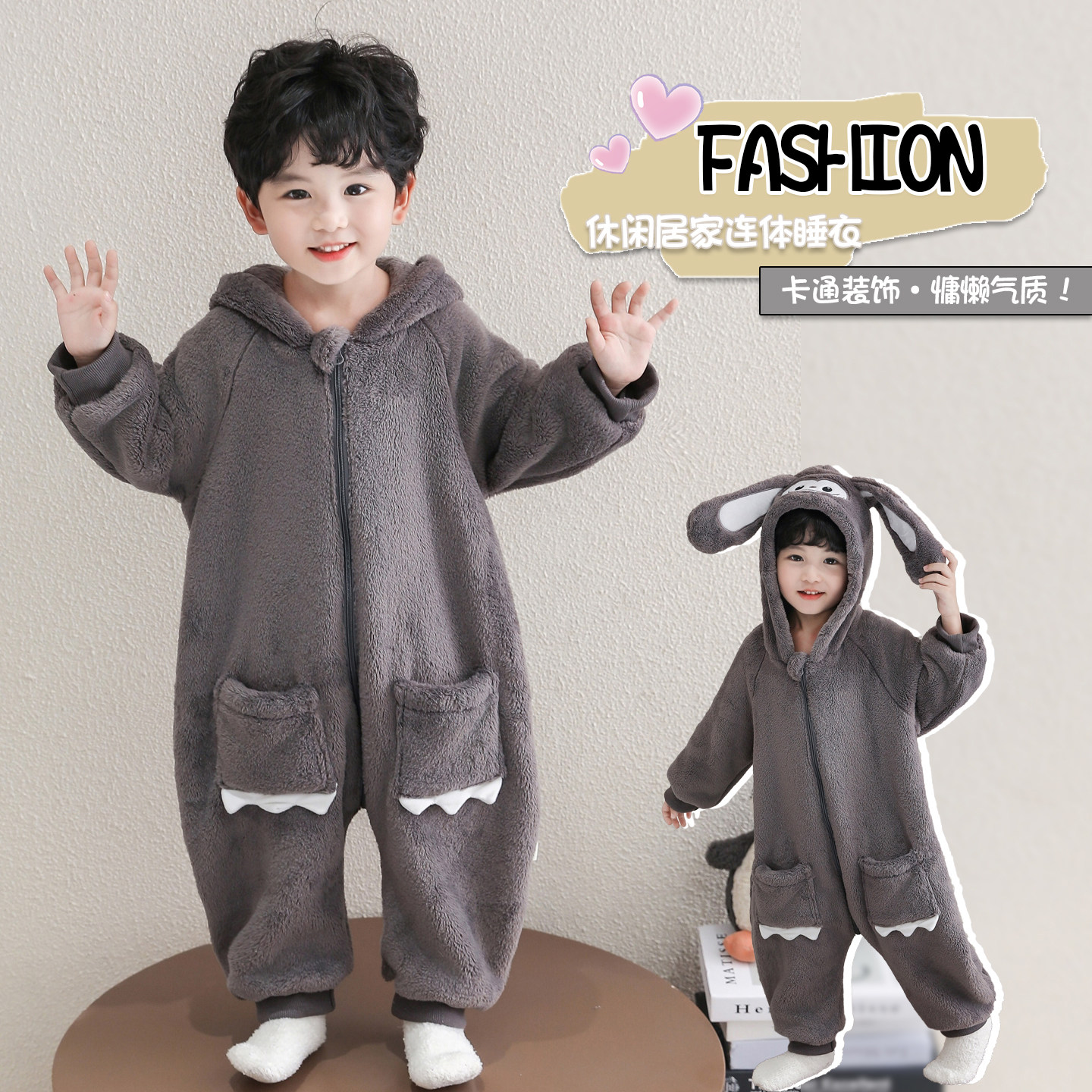 男童连体睡衣秋冬季珊瑚绒婴儿男宝宝考拉睡袋冬款儿童法兰绒爬服