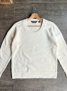 不褪换 牌价64刀美国StillWater秋冬女圆领毛毛衣针织衫大码胖MM