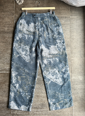 不褪换 日本贵牌akane春秋女士新中式毛呢高腰宽松版显瘦阔腿长裤