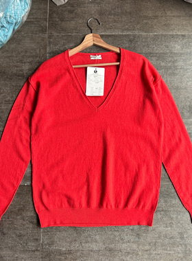 不褪换 千元级法国*KKS秋冬季女100%山羊绒V领长袖羊绒衫毛衣