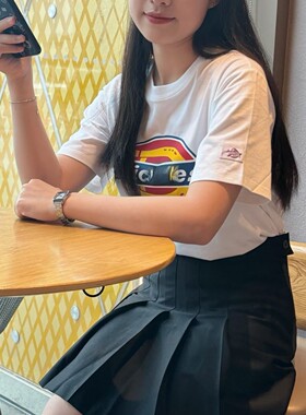 亏清 不褪换！微瑕美国品牌d1ck1es春夏100%棉圆领logo短袖T恤