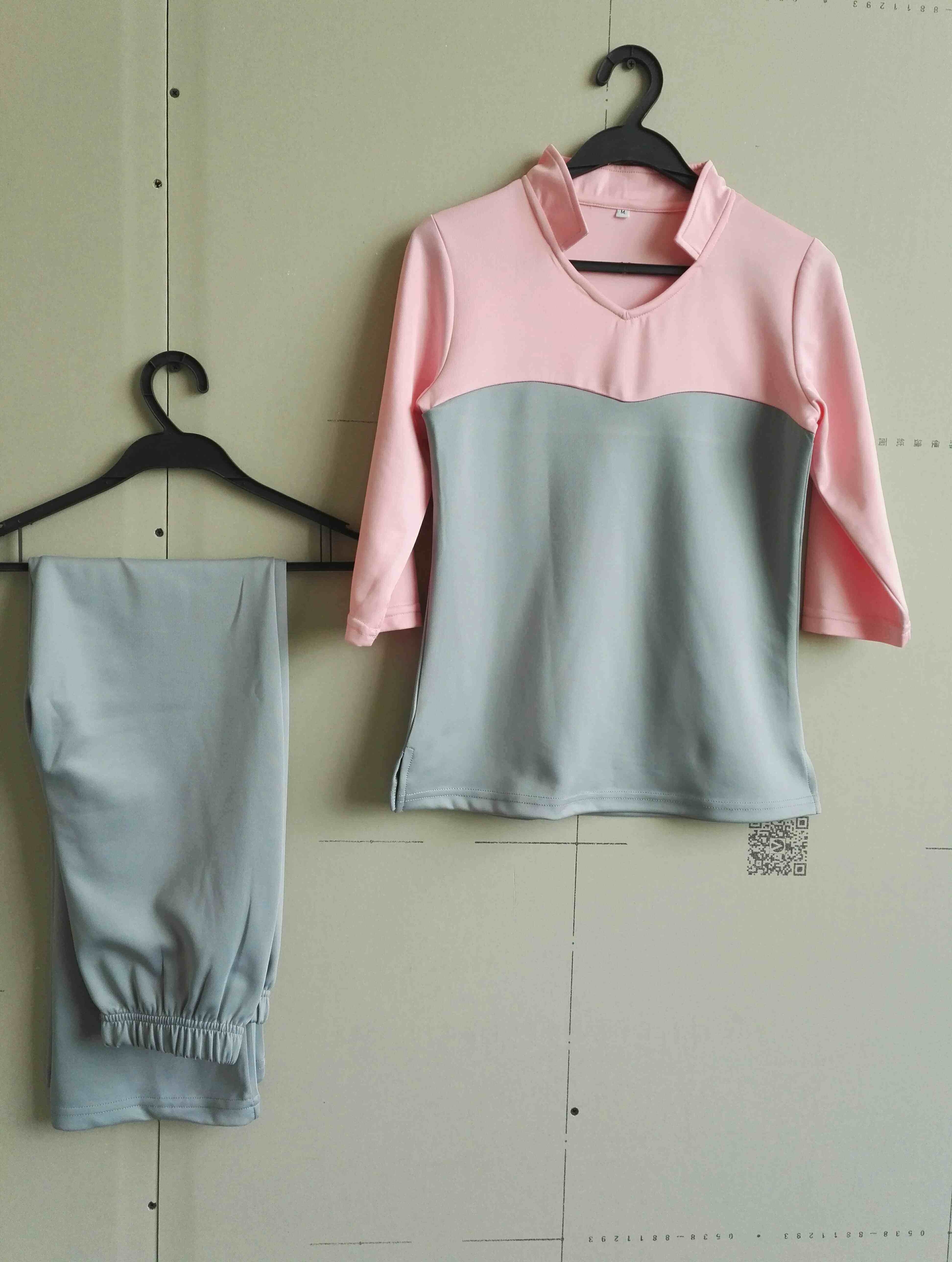 克丽缇娜工作服美容师工作服套装弹力健康布修身瑜伽服（七分袖）