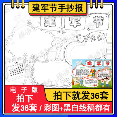 庆祝八一建军节手抄报中小学生爱国主义教育建军节知识宣传模板