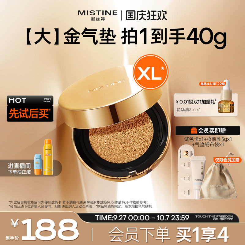 mistine蜜丝婷大金气垫BB霜遮瑕细腻保湿持久不脱妆混合油干皮