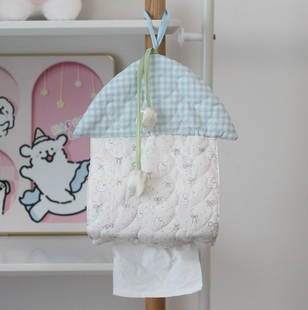 少女心悬挂式房子纸巾袋可爱布艺纸巾盒卫生间抽纸袋车载纸巾挂袋