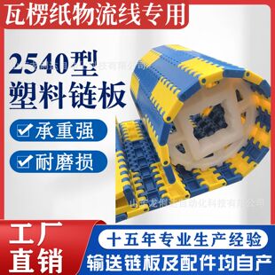 现货pom模组带25.4节距瓦楞纸物流线专用2540型塑料链板输送带