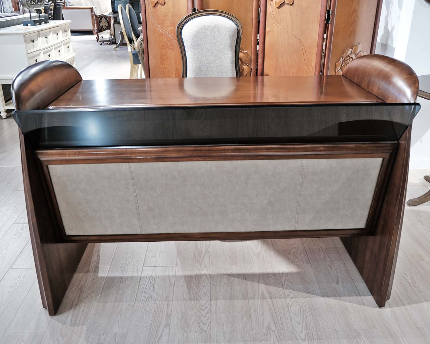 大千欧思格蓝欧美系列美式欧式风格全实木北美风木长方形书桌