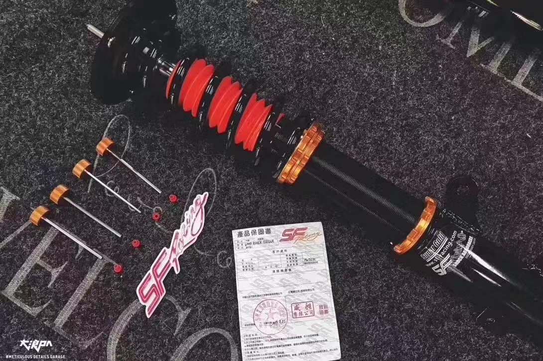 台湾SF绞牙避震黄金版32段高低软硬可调改装适用于高尔夫思域飞度