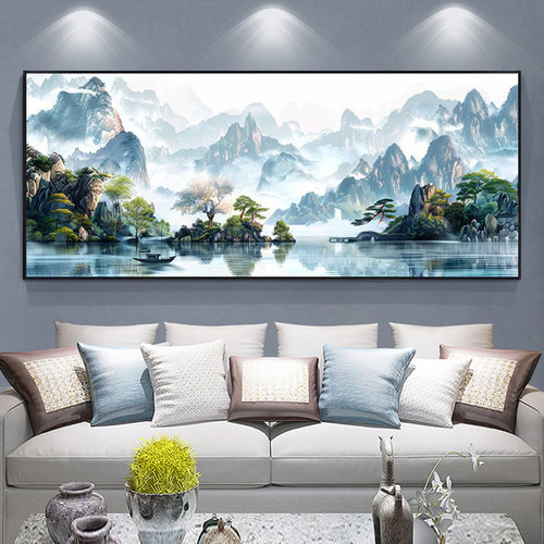 风景钻石画新款手工diy流水生财