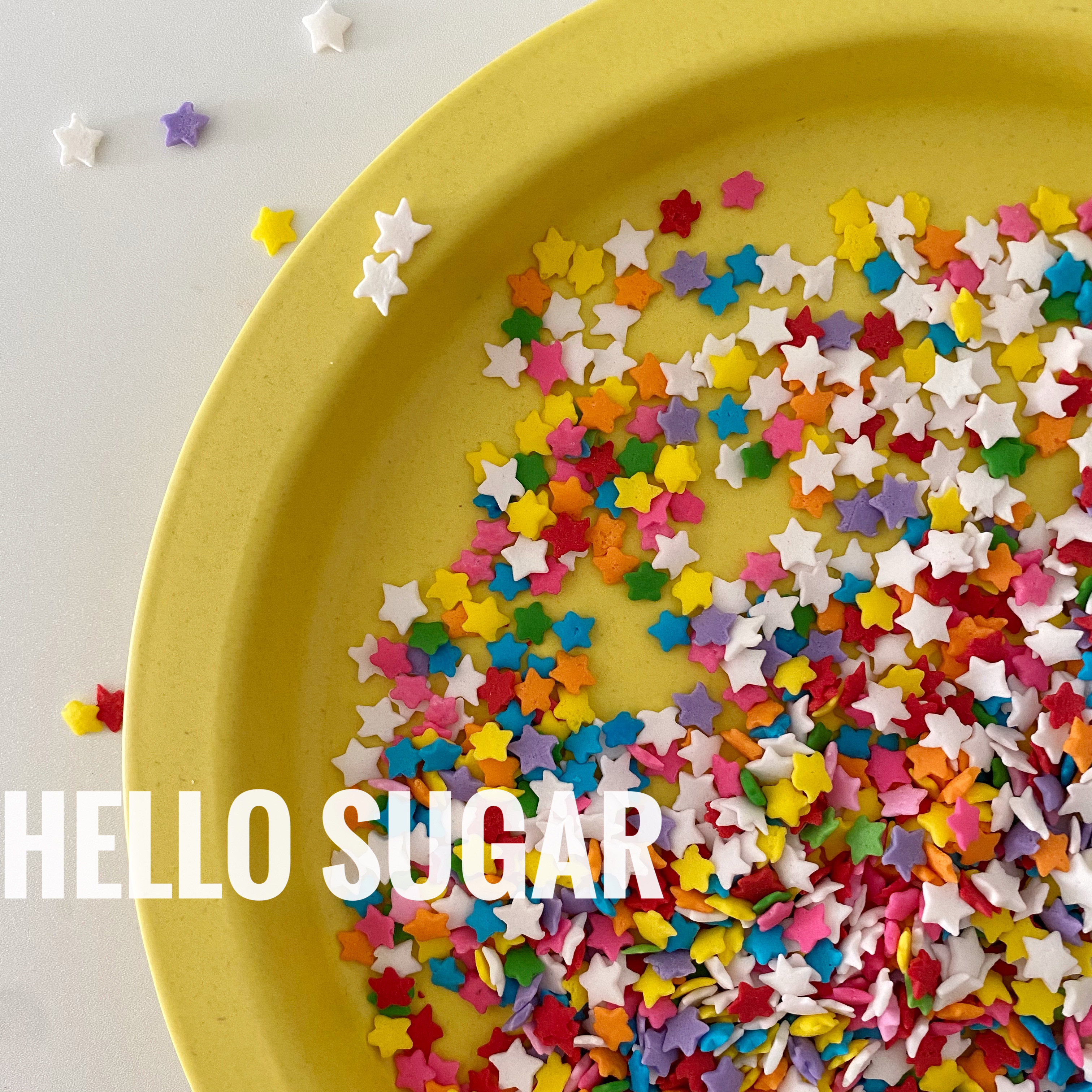 HelloSugar 彩色星星 五彩混合五角星切片糖糖片韩国复古蛋糕装饰
