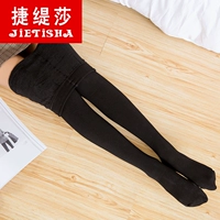 Jie Xisha Hàn Quốc xà cạp sọc dọc của phụ nữ dày và nhung dày quần lót mùa thu và mùa đông vớ vớ bếp - Vớ giảm béo tất nữ