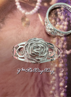 有颗星星女S925浪漫玫瑰爱心戒指