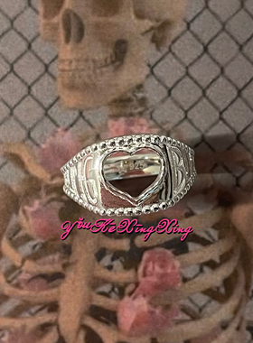 有颗星星S925银甜酷辣妹爱心戒指