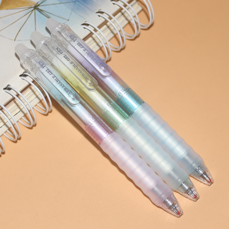 爱好知色GP2718摩易擦中性笔小学生ST尖按动热敏可擦笔晶蓝黑色笔