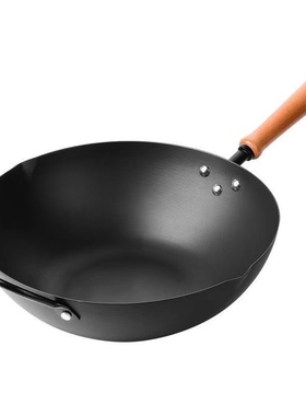 prefered日式极铁锅厨房家用无涂层平底不粘熟铁锅日本铁制炒菜锅